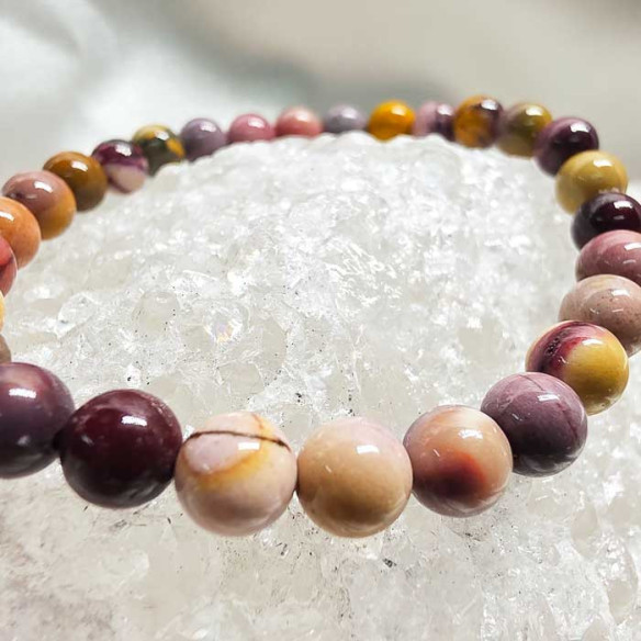 Mokaita brazalete bola lisa 6mm. Tierra y equilibrio.