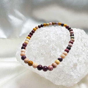 Mookaite smooth bead bracelet 4mm. Earth and balance.