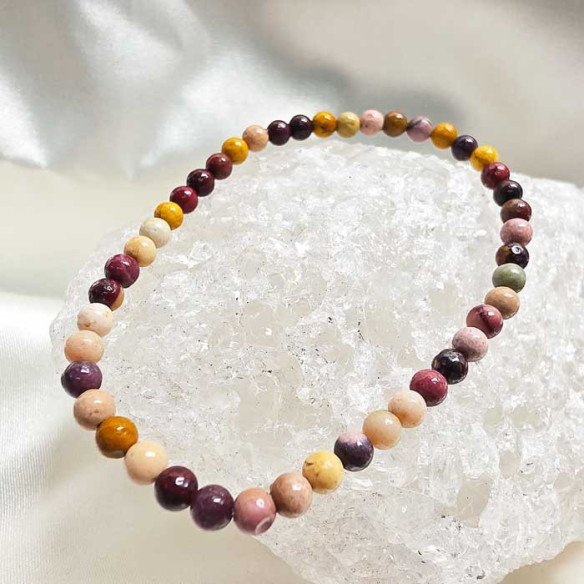 Mookaite smooth bead bracelet 4mm. Earth and balance.