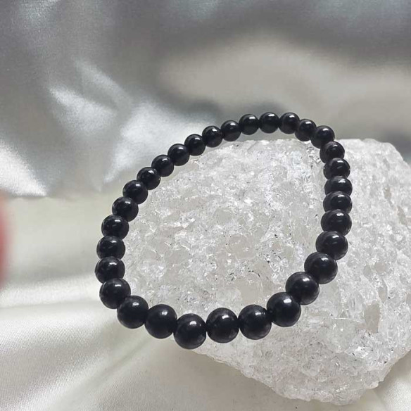 Shungit brazalete bola lisa 6mm. Calma y naturaleza.