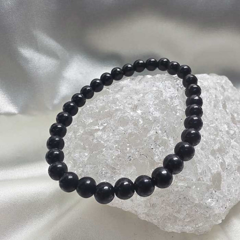 Shungit brazalete bola lisa 6mm. Calma y naturaleza.