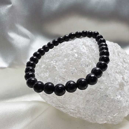 Shungit brazalete bola lisa 6mm. Calma y naturaleza.