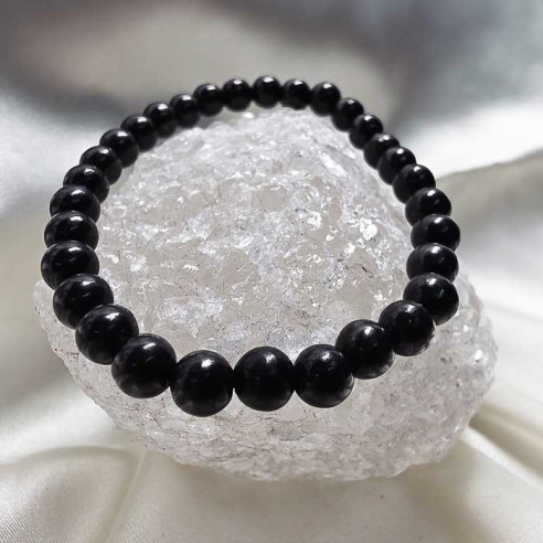 Shungit brazalete bola lisa 6mm. Calma y naturaleza.