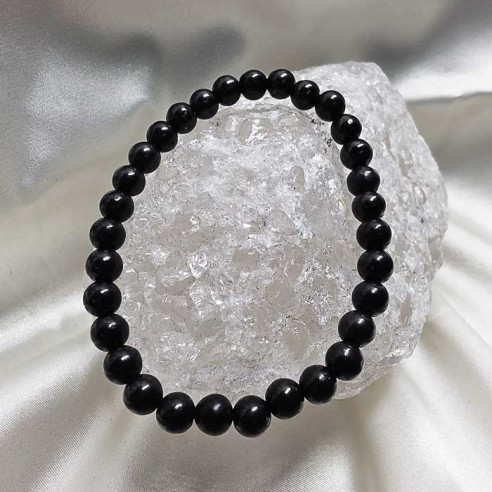 Shungit brazalete bola lisa 6mm. Calma y naturaleza.