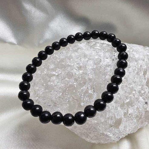 Shungit brazalete bola lisa 6mm. Calma y naturaleza.