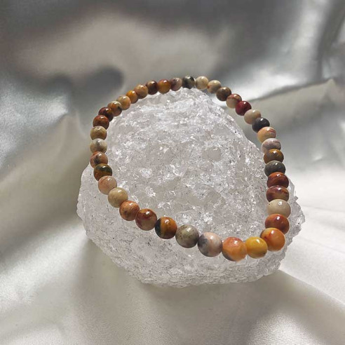 Ágata crazy brazalete bola lisa 4mm. Chispa y vida.