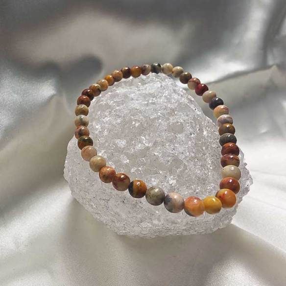 Ágata crazy brazalete bola lisa 4mm. Chispa y vida.