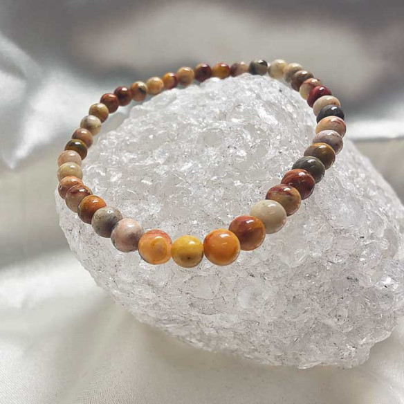 Ágata crazy brazalete bola lisa 4mm. Chispa y vida.