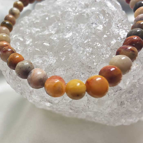 Ágata crazy brazalete bola lisa 4mm. Chispa y vida.