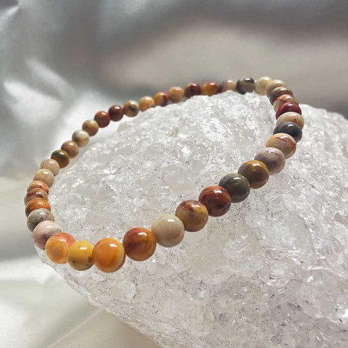 Ágata crazy brazalete bola lisa 4mm. Chispa y vida.