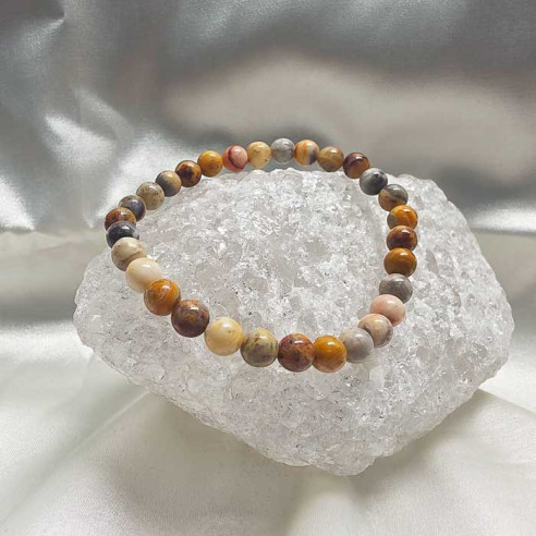 Ágata crazy brazalete bola lisa 6mm. Armonía y calidez.