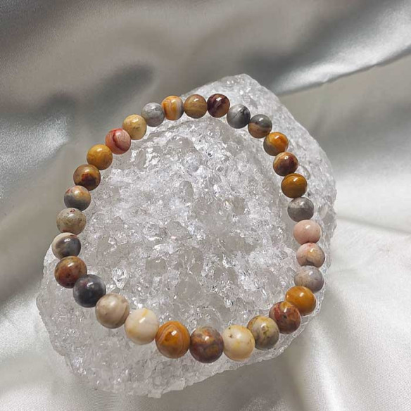Ágata crazy brazalete bola lisa 6mm. Armonía y calidez.