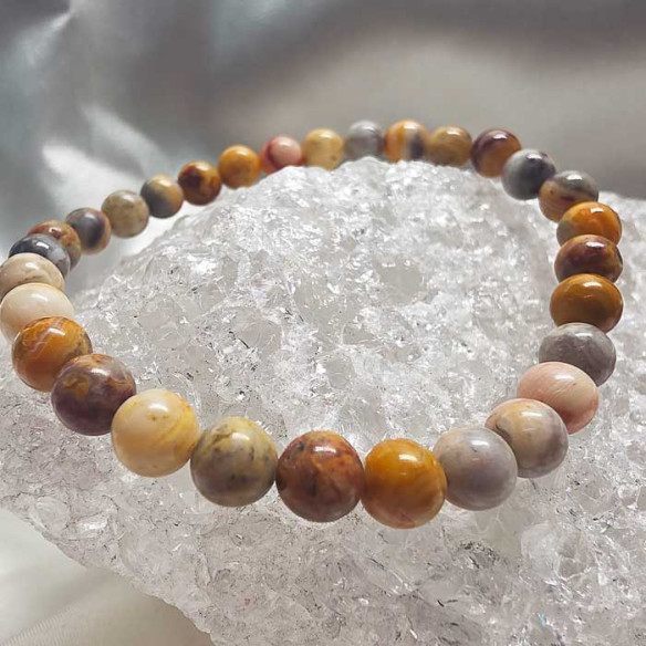 Ágata crazy brazalete bola lisa 6mm. Armonía y calidez.