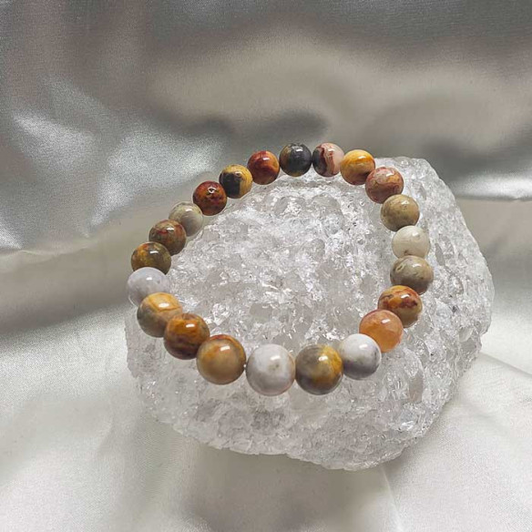 Ágata crazy brazalete bola lisa 8mm. Fluidez y vitalidad.