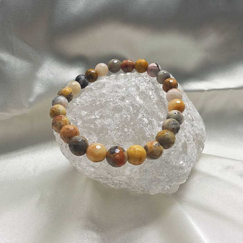 Ágata crazy brazalete bola lapidada 8mm. Energía y luz