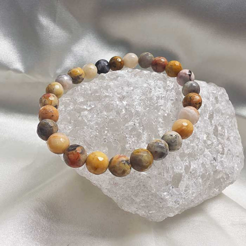 Ágata crazy brazalete bola lapidada 8mm. Energía y luz