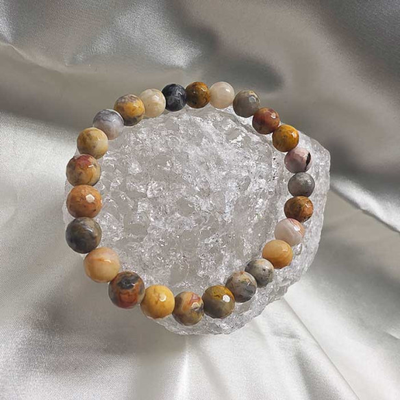 Ágata crazy brazalete bola lapidada 8mm. Energía y luz