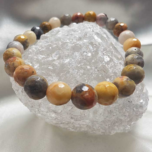 Ágata crazy brazalete bola lapidada 8mm. Energía y luz