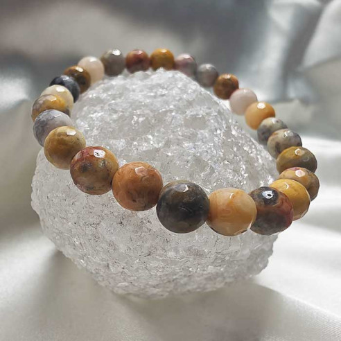 Ágata crazy brazalete bola lapidada 8mm. Energía y luz