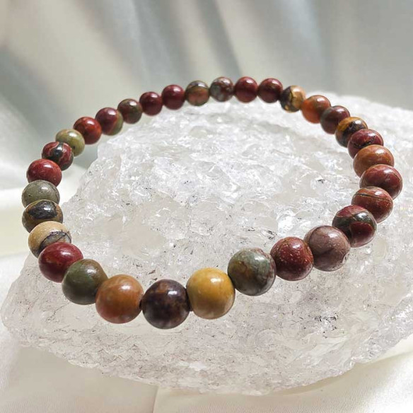 Jaspe policromo brazalete bola 6mm. Energía y creatividad.