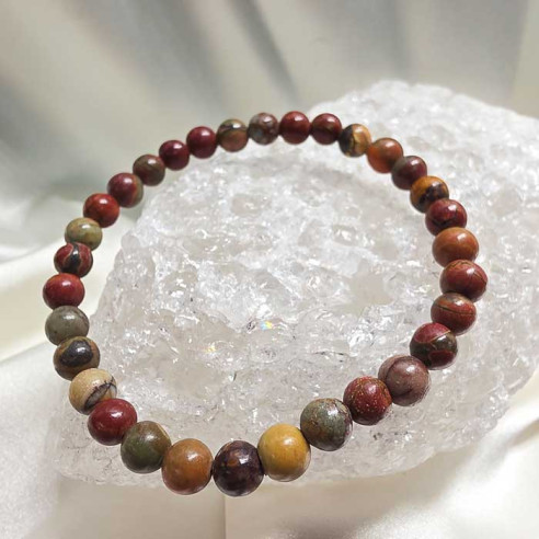 Jaspe policromo brazalete bola 6mm. Energía y creatividad.