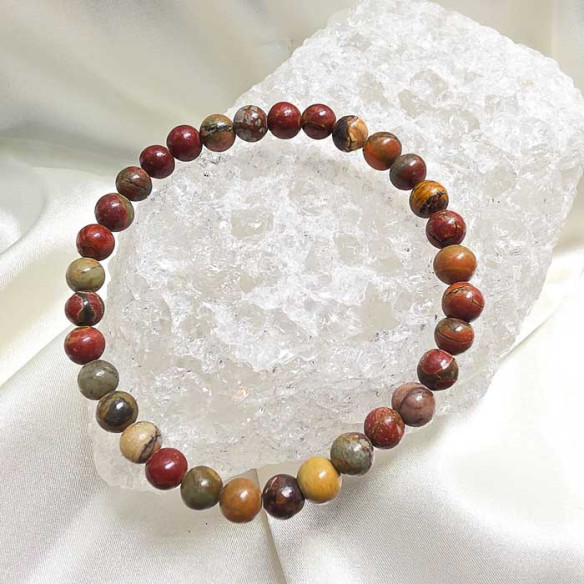 Jaspe policromo brazalete bola 6mm. Energía y creatividad.