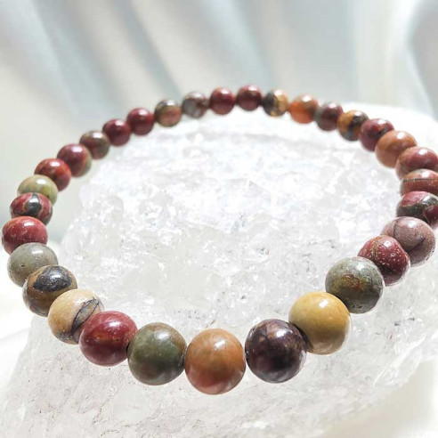 Jaspe policromo brazalete bola 6mm. Energía y creatividad.
