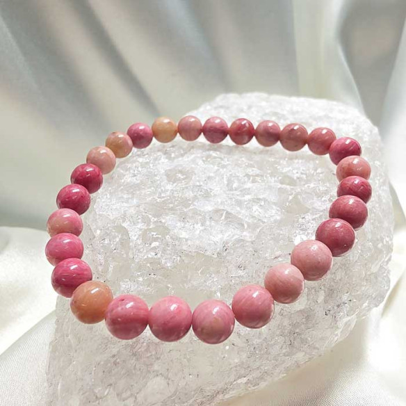 Rodonita brazalete bola 6mm. Equilibrio y compasión.