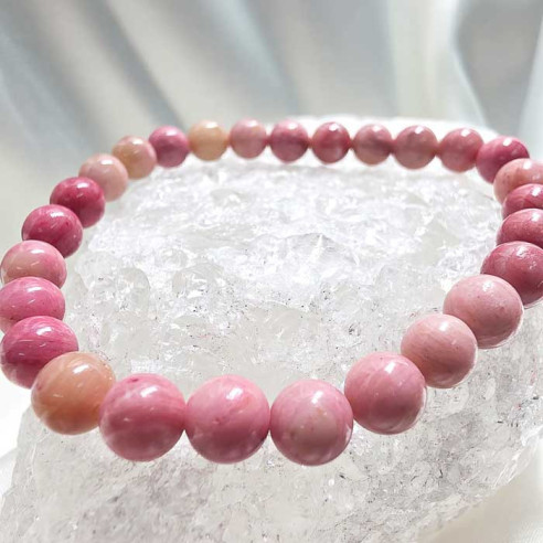 Rodonita brazalete bola 6mm. Equilibrio y compasión.
