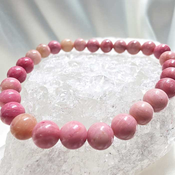 Rodonita brazalete bola 6mm. Equilibrio y compasión.