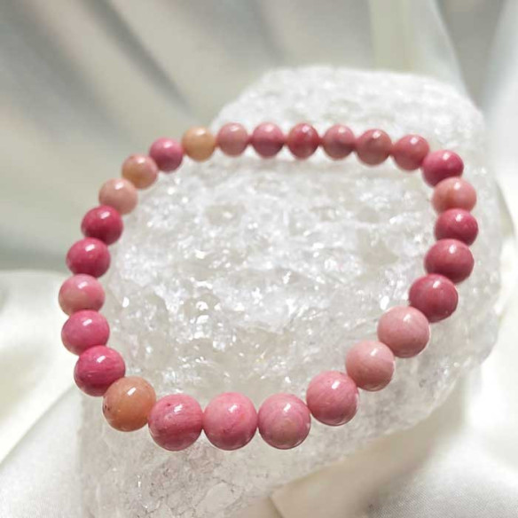 Rodonita brazalete bola 6mm. Equilibrio y compasión.