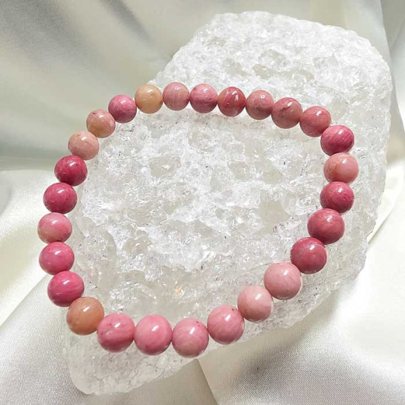 Rodonita brazalete bola 6mm. Equilibrio y compasión.