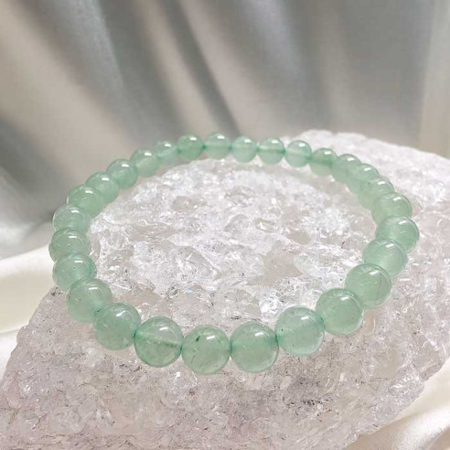 Aventurina verde brazalete bola 6mm. Suerte y bienestar.
