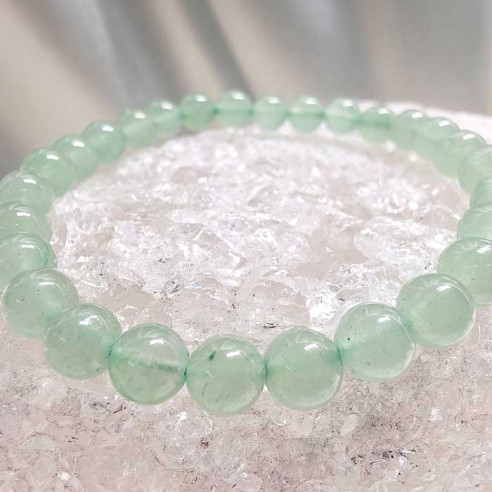 Aventurina verde brazalete bola 6mm. Suerte y bienestar.