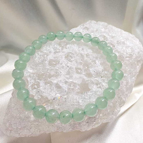 Aventurina verde brazalete bola 6mm. Suerte y bienestar.