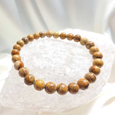 Jaspe paisina brazalete bola 6mm. Paisaje y serenidad.