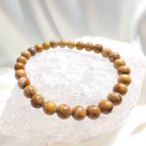 Jaspe paisina brazalete bola 6mm. Paisaje y serenidad.