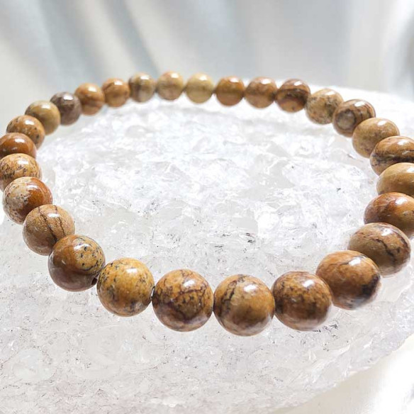 Jaspe paisina brazalete bola 6mm. Paisaje y serenidad.
