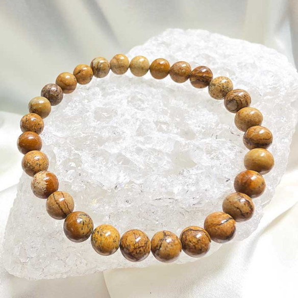 Jaspe paisina brazalete bola 6mm. Paisaje y serenidad.