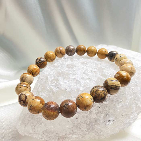 Jaspe paisina brazalete bola 8mm. Paisaje y creatividad.