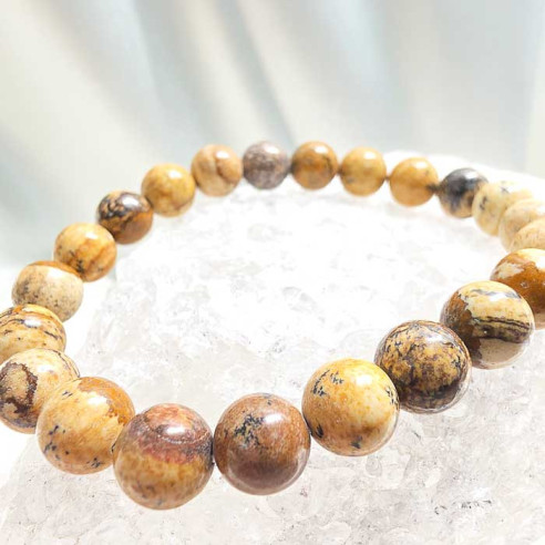 Jaspe paisina brazalete bola 8mm. Paisaje y creatividad.