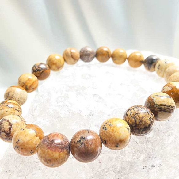 Jaspe paisina brazalete bola 8mm. Paisaje y creatividad.