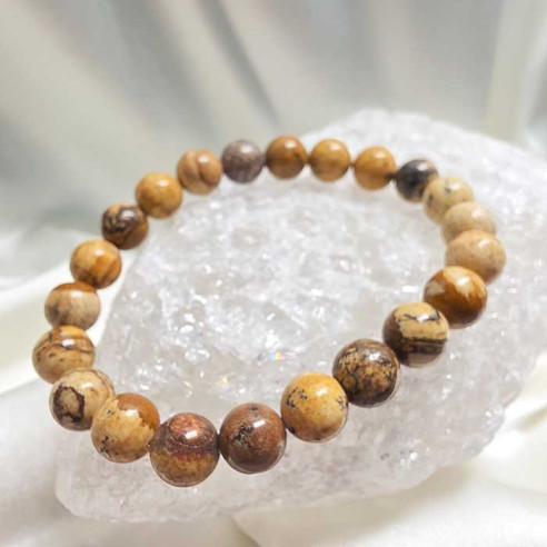 Jaspe paisina brazalete bola 8mm. Paisaje y creatividad.