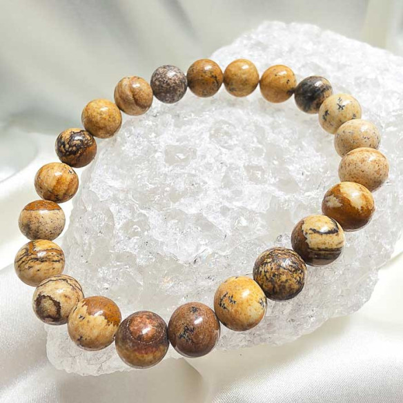 Jaspe paisina brazalete bola 8mm. Paisaje y creatividad.