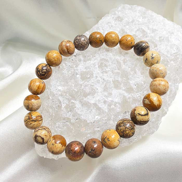 Jaspe paisina brazalete bola 8mm. Paisaje y creatividad.