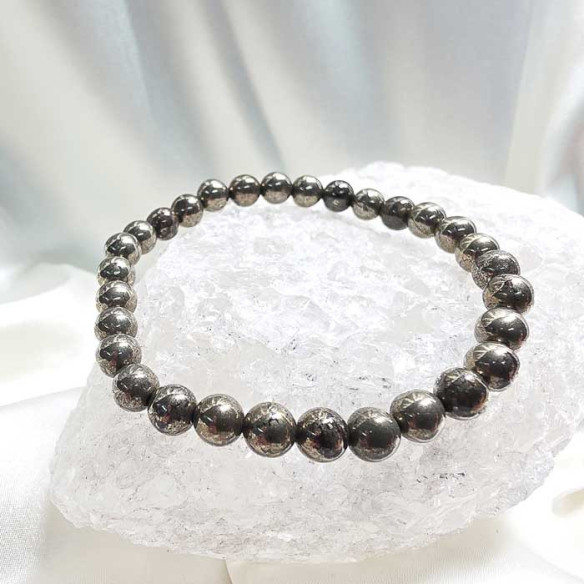 Pirita brazalete bola 6mm. Prosperidad y confianza.