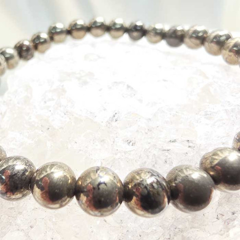 Pirita brazalete bola 6mm. Prosperidad y confianza.