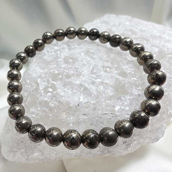 Pirita brazalete bola 6mm. Prosperidad y confianza.