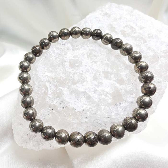 Pirita brazalete bola 6mm. Prosperidad y confianza.