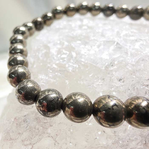 Pirita brazalete bola 6mm. Prosperidad y confianza.
